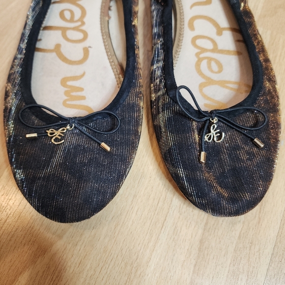 Sam Edelman Felicia Bronze Gold Leopard Ballet Flats Women's Size 10 - Picture 12 of 17